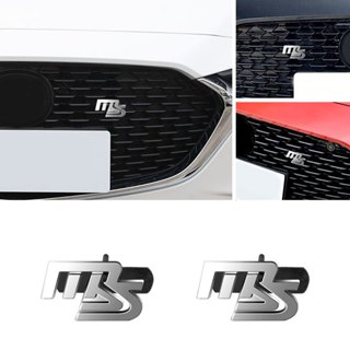 MAZDA 汽車造型前格柵標誌 3D 金屬 MS 標誌貼紙適用於馬自達 CX-3 CX-4 CX-5 CX-7 CX-9