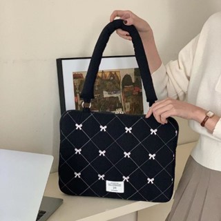【Vogue Vibe】✨新品包包 ✨新款INS蝴蝶結刺繡可愛大容量筆記本斜揹包甜美百搭電腦包