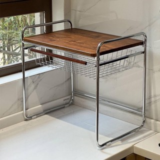 廚房多功能微波爐置物架家用檯面收納中古風