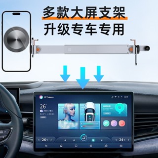 【免運】2024新款多功能鋁合金卡螢幕懸浮磁吸modely車用手機支架