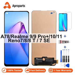 LCD適用於OPPO A78 Realme 9 10 11 Pro+ Plus Reno7 8 T SE 顯示觸控式螢幕