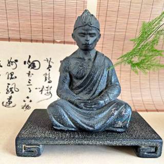 仿古齊天大聖孫悟空桌面擺件 如意/祥雲底座大聖黑悟空 茶几茶桌禪意復古做舊擺件孫行者