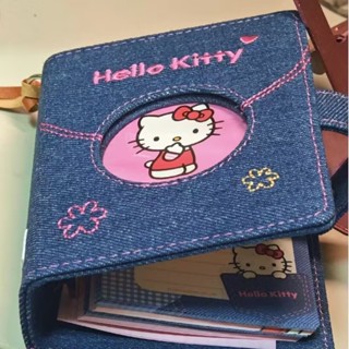 OHAYA | hello kitty 牛仔外殼筆記本 3孔活頁本 M5 隨身本