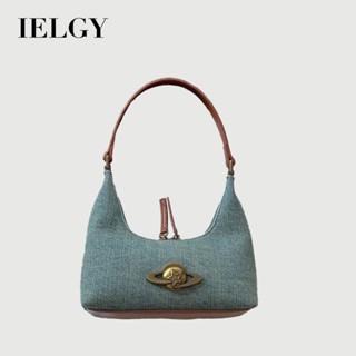 IELGY 女士百搭流浪星球牛仔小眾腋下包 高階感單肩復古手提包