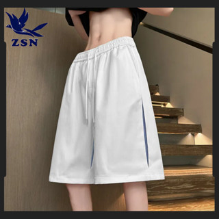 2025新款夏季褲子美式運動短褲拼接條紋冰絲薄款休閒五分褲運動褲男款戶外必備青少年百搭男士短褲自帶涼感
