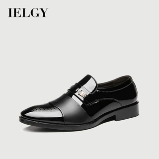 IELGY 皮鞋男士商務正裝鞋大碼婚鞋