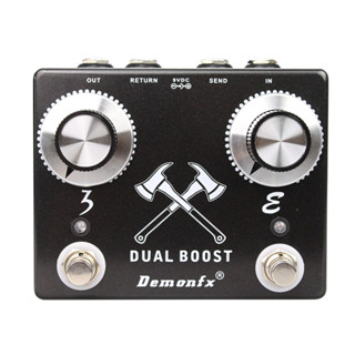 全新 Demonfx Dual Boost 前置放大器效果踏板組合兩個助推器合二為一外殼,帶 FX LOOP