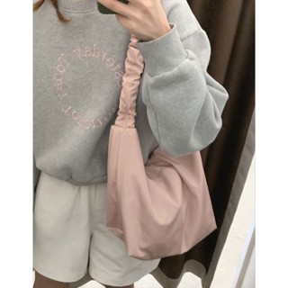 Girl Power || 褶皺腋下包抽繩單肩斜挎餃子包尼龍布托特包休閒大容量通勤包輕便實用手提肩揹包