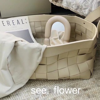 【SEE✿ FLOWER】ins輕奢化妝鏡擺件臥室梳妝檯式桌面家用奶油風陶瓷裝飾簡約鏡子 橢圓異形不規則梳妝檯桌面化妝鏡