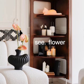 【SEE✿ FLOWER】高階感復古詫寂風陶瓷藝術手工粗陶花瓶入戶玄關客廳桌面裝飾擺件 陶瓷花瓶擺件客廳插花輕奢風乾燥花