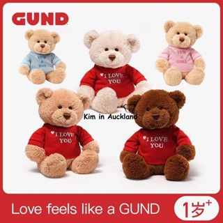情人節禮物交換式 Gund卡通泰迪熊絨毛娃娃公仔 經典T恤熊系列I Love You泰迪熊公仔 可愛布娃娃房間裝飾送女友