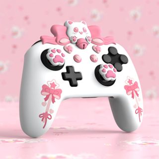 任天堂 Sweetheart Kitty 矽膠皮膚相容 Nintendo Switch Pro 控制器 Kawaii 防
