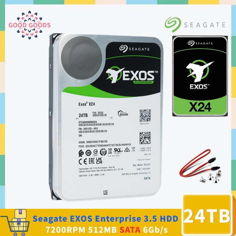SEAGATE 希捷 Exos X24 24TB ST24000NM002H 3.5 硬盤 7200 RPM SATA