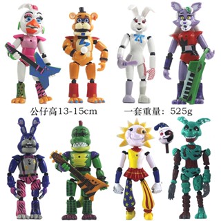 玩具熊的五夜午夜後宮 太陽月亮公仔 安全漏洞 遊戲 恐怖 手辦 帶燈可活動 玩偶 模型 擺件
