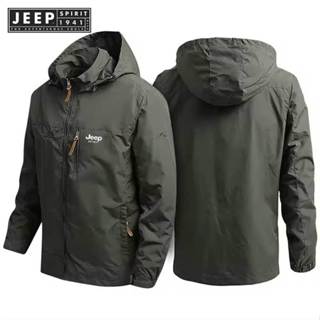 JEEP SPIRIT 1941 ESTD 男士戶外夾克防水戶外連帽外套運動功能野外登山薄外套