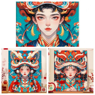 MOZI ✨40*50cm /30*40cm結婚新娘新郎數字油畫手工diy高顏值手工畫填色畫數字畫手繪畫塗色畫解壓畫丙烯
