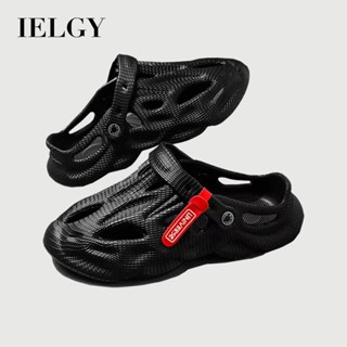 IELGY 夏季新款時尚沙灘男涼鞋外穿鏤空透氣防滑兩用椰子洞鞋