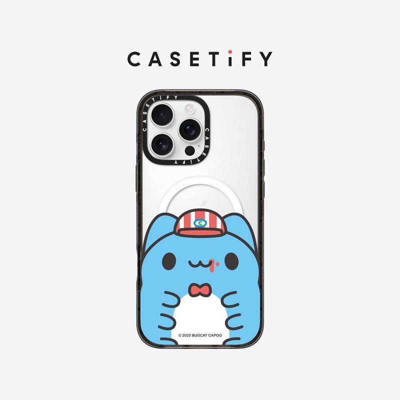 CASETiFY  Capoo貓貓蟲咖波系列  iPhone 16 Pro/16 Pro Max/15 Pro/15 Pro Max/15/16/Plus 保護殼 -貓貓蟲咖波大脸
