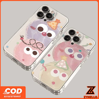 相容 Iphone 11 Iphone 16 PRO MAX 可愛卡通彩色煤球透明防震 TPU 手機殼