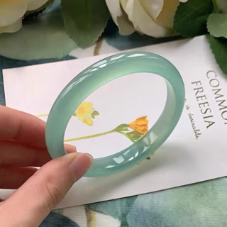 天然冰種油藍玉髓手鍊綠色美人手鍊女款
