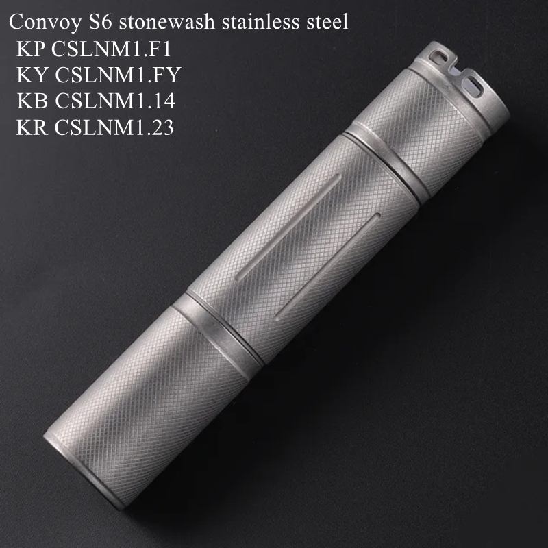 Convoy S6 手電筒石洗不銹鋼帶 KP CSLNM1。F1/KY CSLNM1。FY LED 18650 手電筒野