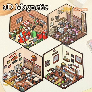 三麗鷗磁吸貼紙 3D收納造景貼紙 DIY烘焙店餐廳 兒童拼圖安靜書