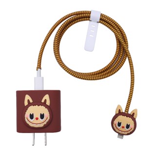 全新 LABUDUO 設計適用於 iP-Set-18/20W 電纜保護器全覆蓋矽膠防斷耳機,適用於 iPhone 16e