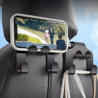 多功能汽車座椅靠背掛鉤雙頭手機掛架頭枕掛包收納掛架汽車內飾配件