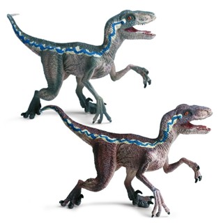 兒童模擬侏羅紀實心恐龍世界模型動物擺件布魯迅猛龍霸王龍玩具迅猛龍
