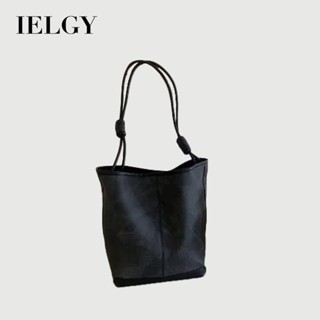 IELGY 小眾設計秋冬復古水桶包 大容量通勤托特包 手提單肩