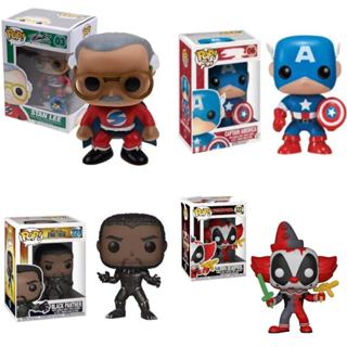 特價!FUNKO POP Marvel 乙烯基公仔斯坦李/美國隊長/小丑死侍/黑豹 PVC 可動人偶收藏模型玩具