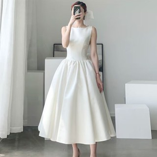 晚禮服 舞會洋裝 舞會禮服 晚禮服洋裝 舞會小禮服 婚紗洋裝 大尺碼禮服 簡約緞麵輕婚紗 名媛宴會派對 25-5-2