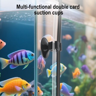 水族箱雙卡吸盤夾魚缸氧氣管軟管泵電源線扣線整理器吸盤水族箱配件