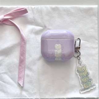 ins星星蝴蝶結蠟燭紫色AirPods保護套適用AirPods1/2/3/4/pro/pro2