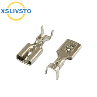 50/ 100 pcs 鍍錫銅端子汽車線束母連接器 4.8 系列插入彈簧針 DJ623-E4.8A G179
