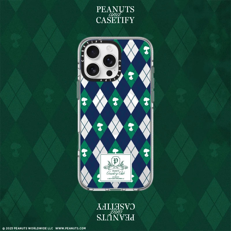 Peanuts x CASETiFY 史努比联名系列 iPhone 16 Pro/16 Pro Max/15 Pro/15 Pro Max/15/16/Plus 保護殼-菱格紋