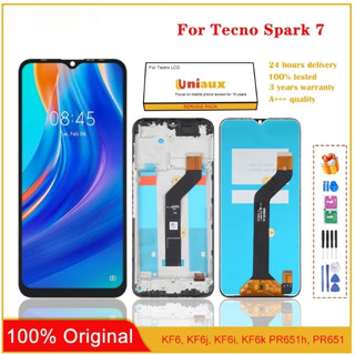 適用 傳音 TECNO Spark 7 螢幕液晶手機顯示內外屏帶框總成LCD