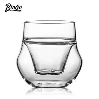 BINCOO 雙層玻璃咖啡杯 手沖品鑒聞香杯 意式濃縮杯 加厚萃取杯 110ML