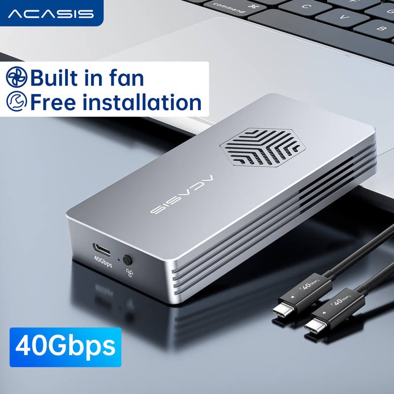 Acasis  USB4.0风扇款40Gbps Thunderbolt3/4外接盒NVME SSD移動硬碟盒TBU401