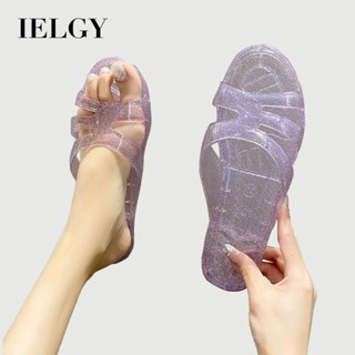 IELGY 水晶涼鞋女拖鞋平底不吸水不臭腳家居潮