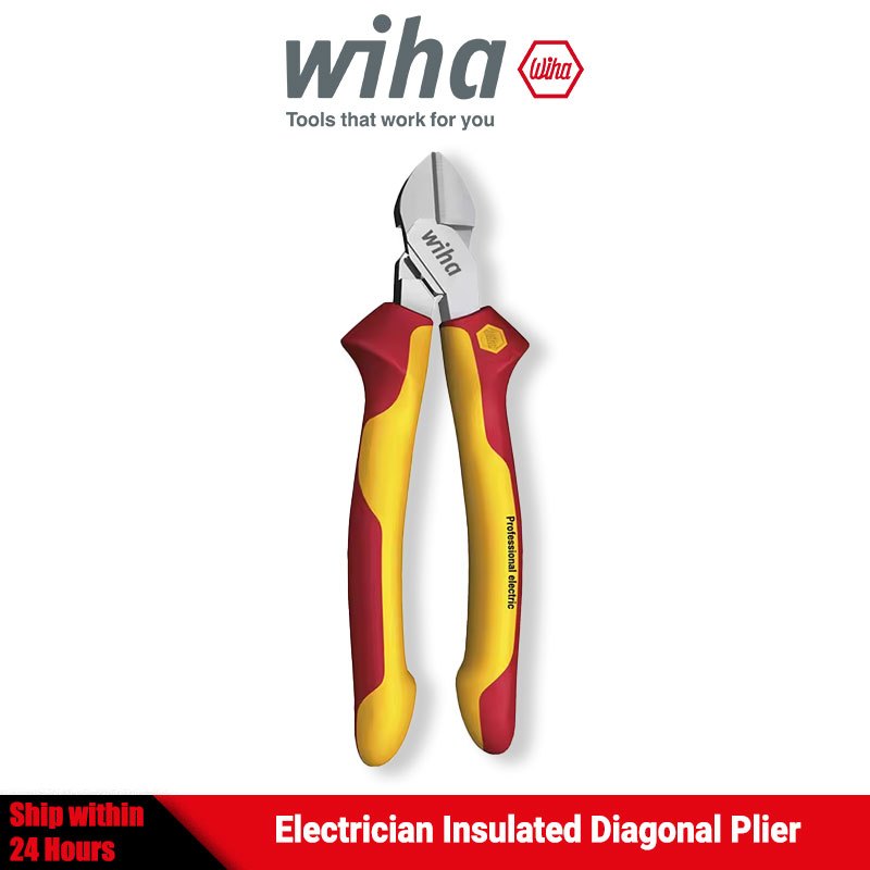 Wiha 43335 斜口鉗 1000V VDE 絕緣半圓頭電動斜口刀帶動態接頭 160mm