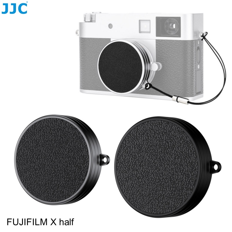 JJC 相機鏡頭蓋 富士 Fujifilm X half Xhalf 金屬製鏡頭保護蓋 防塵防刮罩半格相機用 附防丟繩