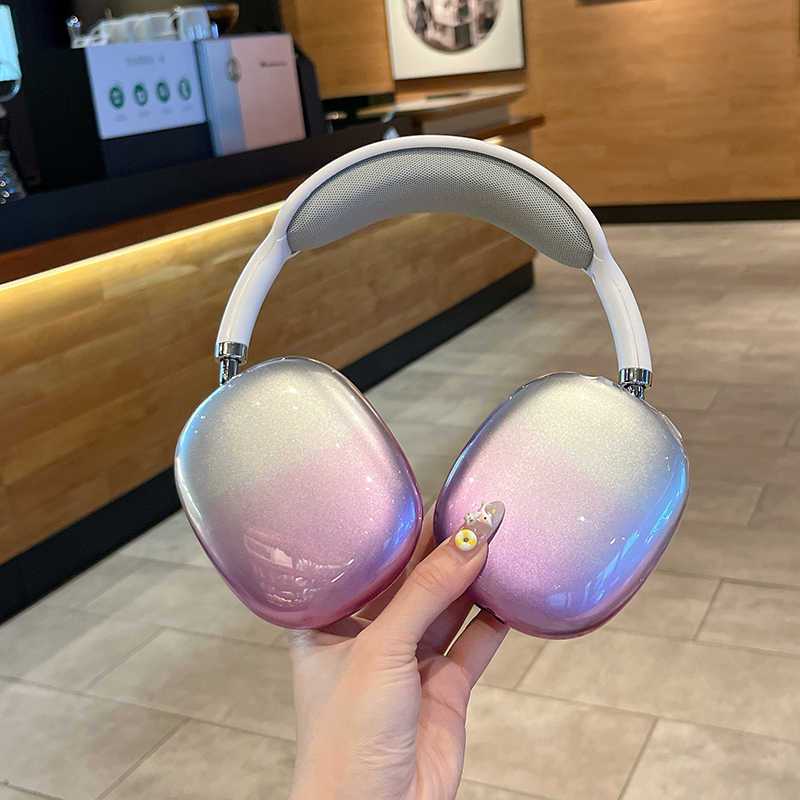 AirPods Max 2(2024/2020 年)AirPods Max 耳機透明保護套軟 TPU 皮膚防刮漸變紫色配
