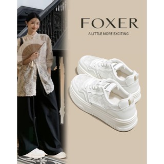 FOXER女運動鞋厚底舒適抗菌透氣小白鞋時尚百搭休閒鞋