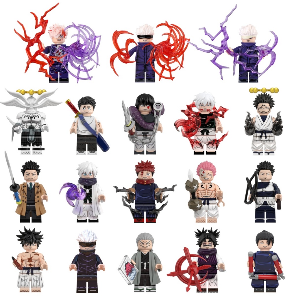動漫公仔 咒術回戰系列 兩面宿儺 虎杖悠仁 五條悟 魔虛羅 禪院真希 九十九由基 脹相 拼裝積木 人偶模型 男孩玩具
