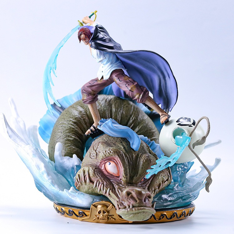 現貨 28cm 海賊王 GK 紅髮傑克 戰鬥場景雕像 公仔 四皇 紅髮海賊團 模型擺件 動漫周邊 人偶盒裝手辦