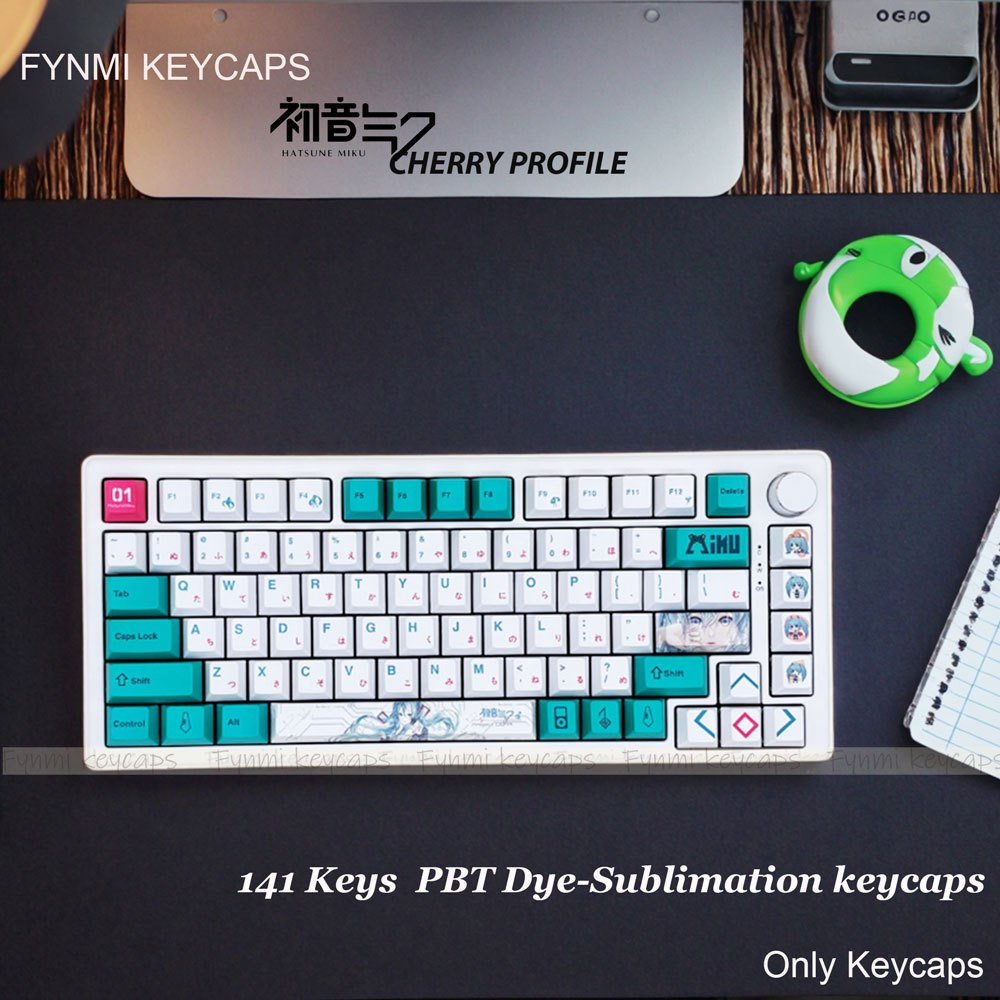 Miiow HATSUNE MIKU 141pcs keys ANSI Cherry PBT Dye Sublimati