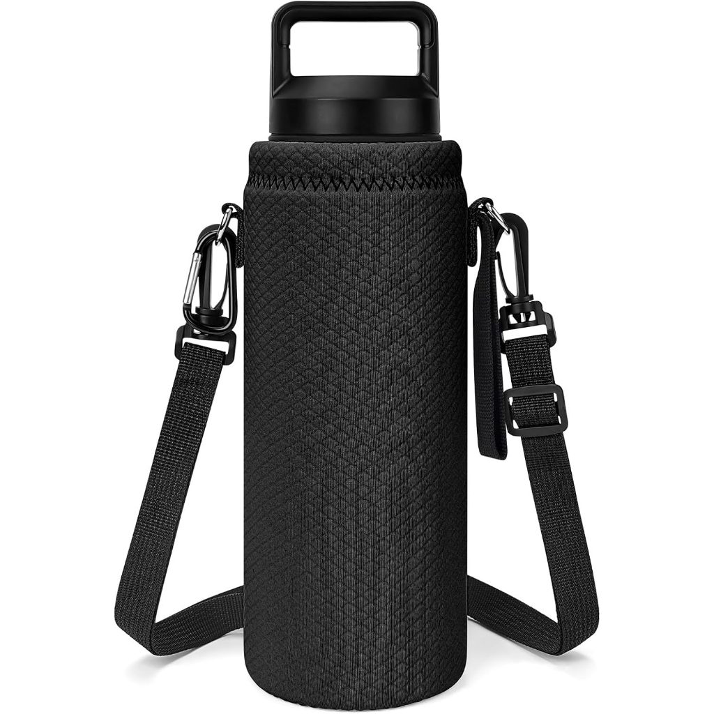 Creass 水壺架帶肩帶兼容 YETI Rambler 瓶 26 盎司/36 盎司,帶肩帶的水壺吊帶袋架