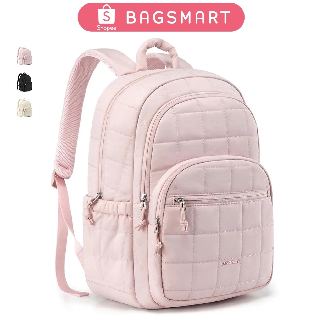 快速出貨【BAGSMART官方旗艦店】日系雙肩包大容量後背包书包适合15.6英寸筆記本電腦适用于通勤旅行上学