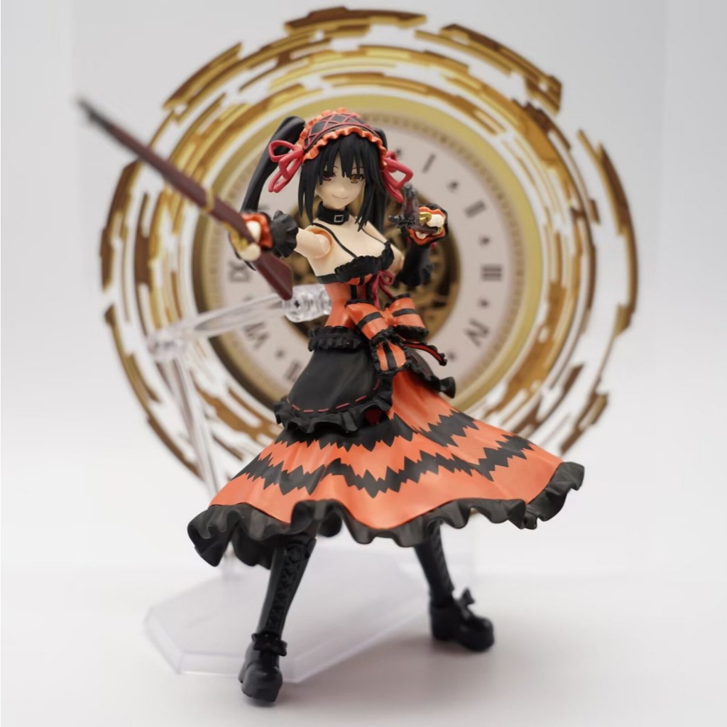 現貨 15cm 約會大作戰 figma585# 時崎狂三 可動人偶 公仔 夢魘 可換臉 動漫周邊 模型擺件 盒裝手辦